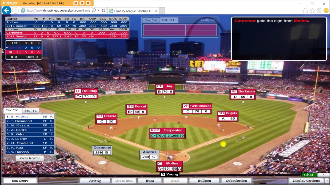 DYNASTY League Baseball Online Demo / Review with designer Mike Cieslinski and Earle Shamblin from Table Top sports Video BoardGameGeek