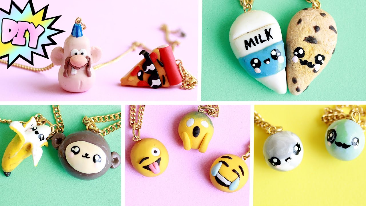 DIY COLAR DA AMIZADE Kawaii Emoji Geek 10 ideias ft  Bonitezas