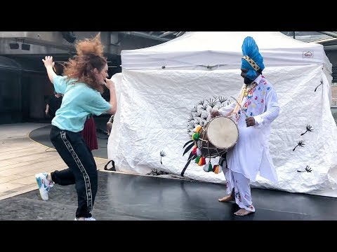 Freestyle Dancing to the Dhol Beat of Ustaad Ravi Kumar Ji @ Vancouver’s Robson Square