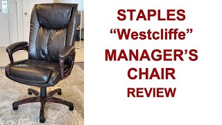 STAPLES WESTCLIFFE MANAGER'S CHAIR REVIEW & UNBOXING - Brown Bonded Leather Computer & Desk Chair