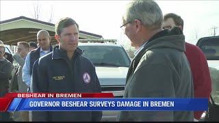 Gov. Beshear visits Muhlenberg County to survey tornado damage