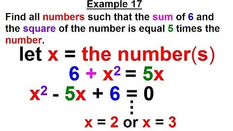 Algebra - Ch. 9: Solving Word Problems with Factoring (17 of 17) Example 17