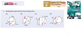 KSSM Matematik Tingkatan 3 Bab 6 sudut dan tangen bagi bulatan uji minda 6.1b no1 tingkatan 3
