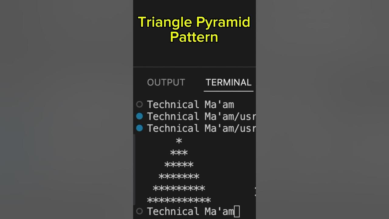 Triangle Pyramid Pattern in Python ***** #shorts #coding #clanguage # ...