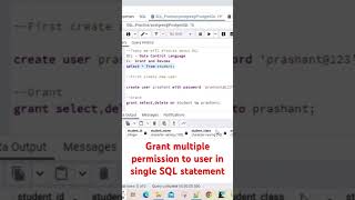 Grant multiple permission to SQL User in single SQL statement #grant #sqlforbeginners