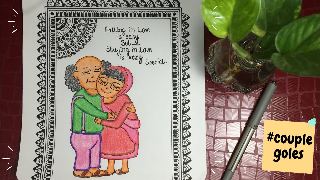 Download 😍Cute Couple Drawing With MANDALA ART || Romantic Couple ...