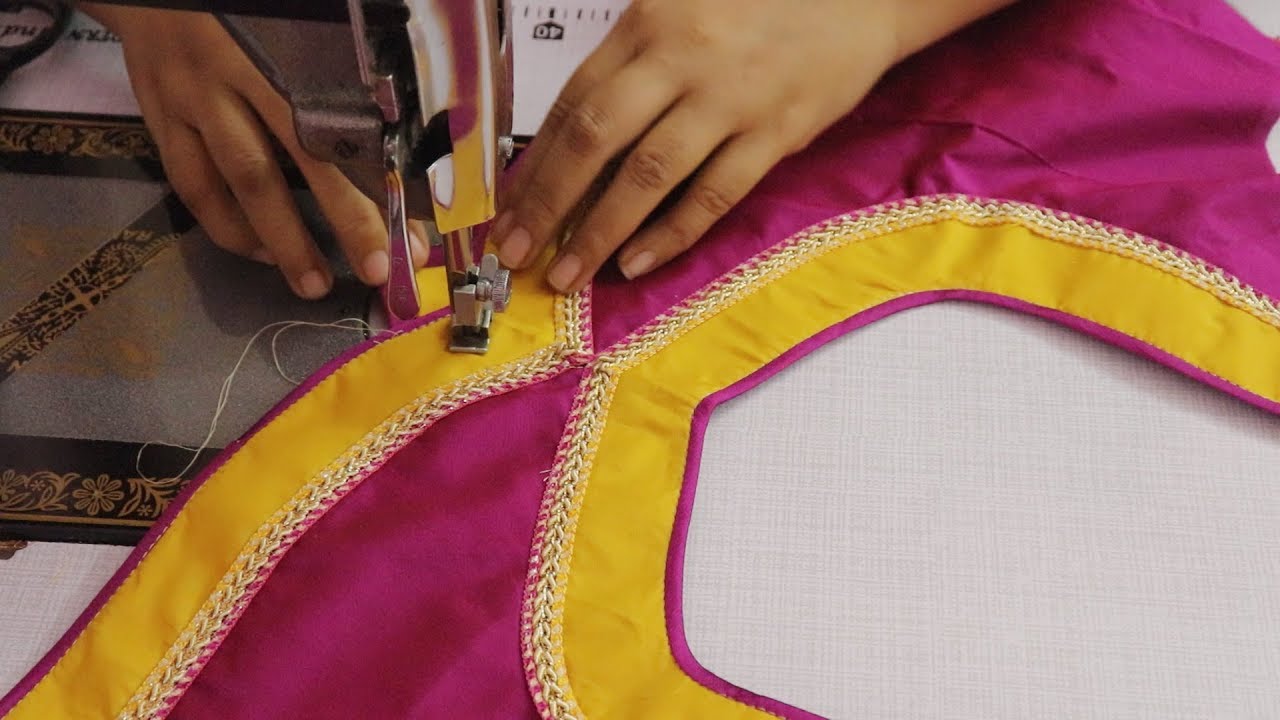 Patch Work Design for Saree Blouse Cutting and Stitch DIY - YouTube