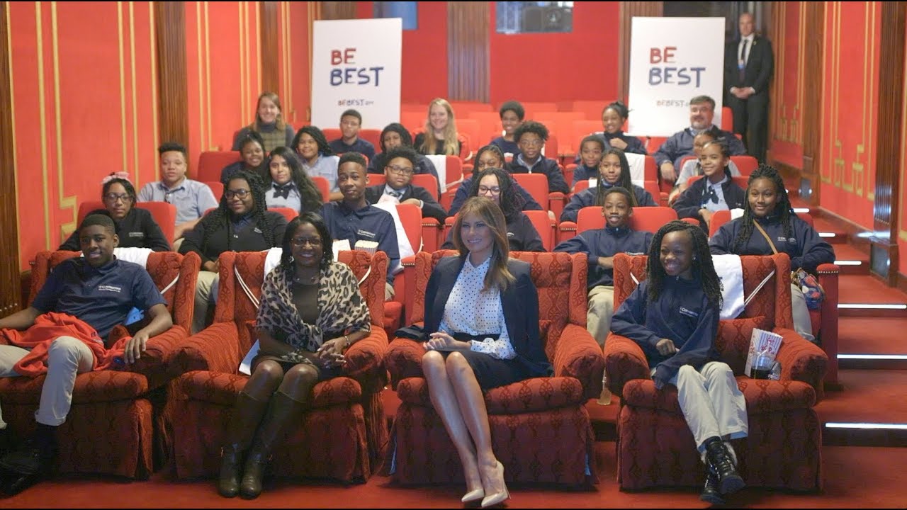 First Lady Melania Trump Hosts Students at the White House Movie ...
