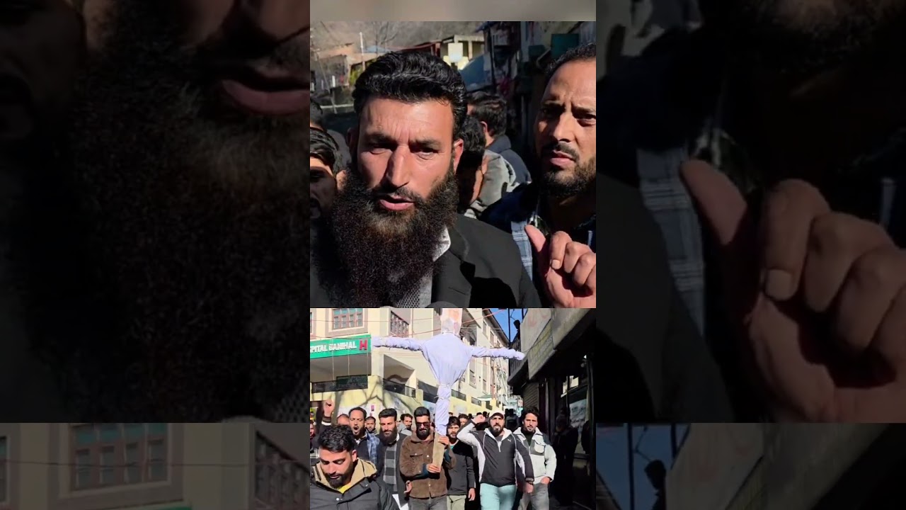 Youth Congress Stages Protest in Banihal, Burns Effigy Against CM Omar Abdullah.