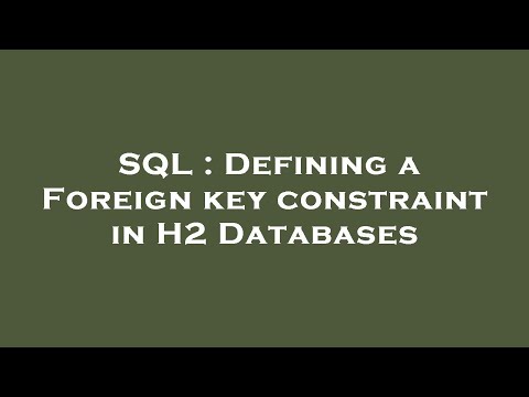 SQL : Defining