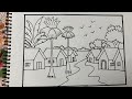 Drawing A Beautiful village | Step By Steap Drawing #art #drawing