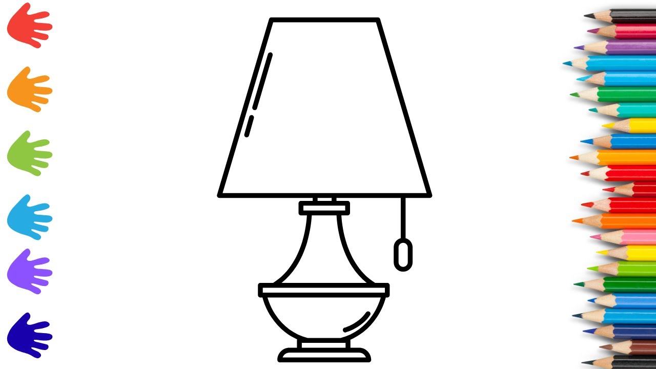 How To Draw cute lamp Drawing, Painting & Coloring For Kids and Toddlers_ Child Art 🐋🌈🎨