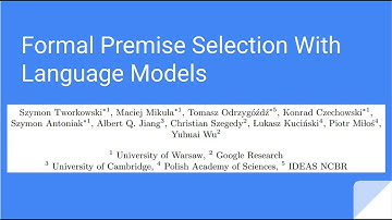 Szymon Tworkowski - Formal Premise Selection With Language Models - AITP 2022