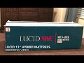 Lucid 13 Inch Prime Gel Latex Hybrid Mattress Unboxing Video
