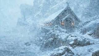 Winter Storm at the Lonely Cliff House | Blizzard Sounds and Cold Ocean Wind for Sleep