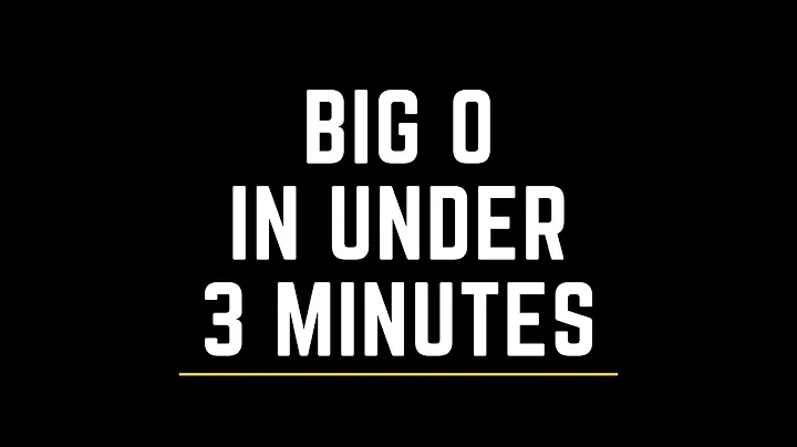 Big O in under 3 minutes