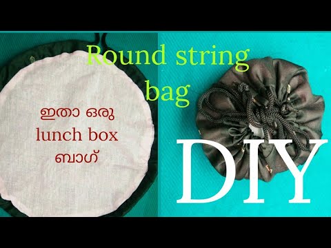 How to make round string lunch box bag