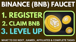 CRYPTO FAUCET Part 15: BINANCE (BNB) Faucet Access – Register & Exchange Token tasks screenshot 1