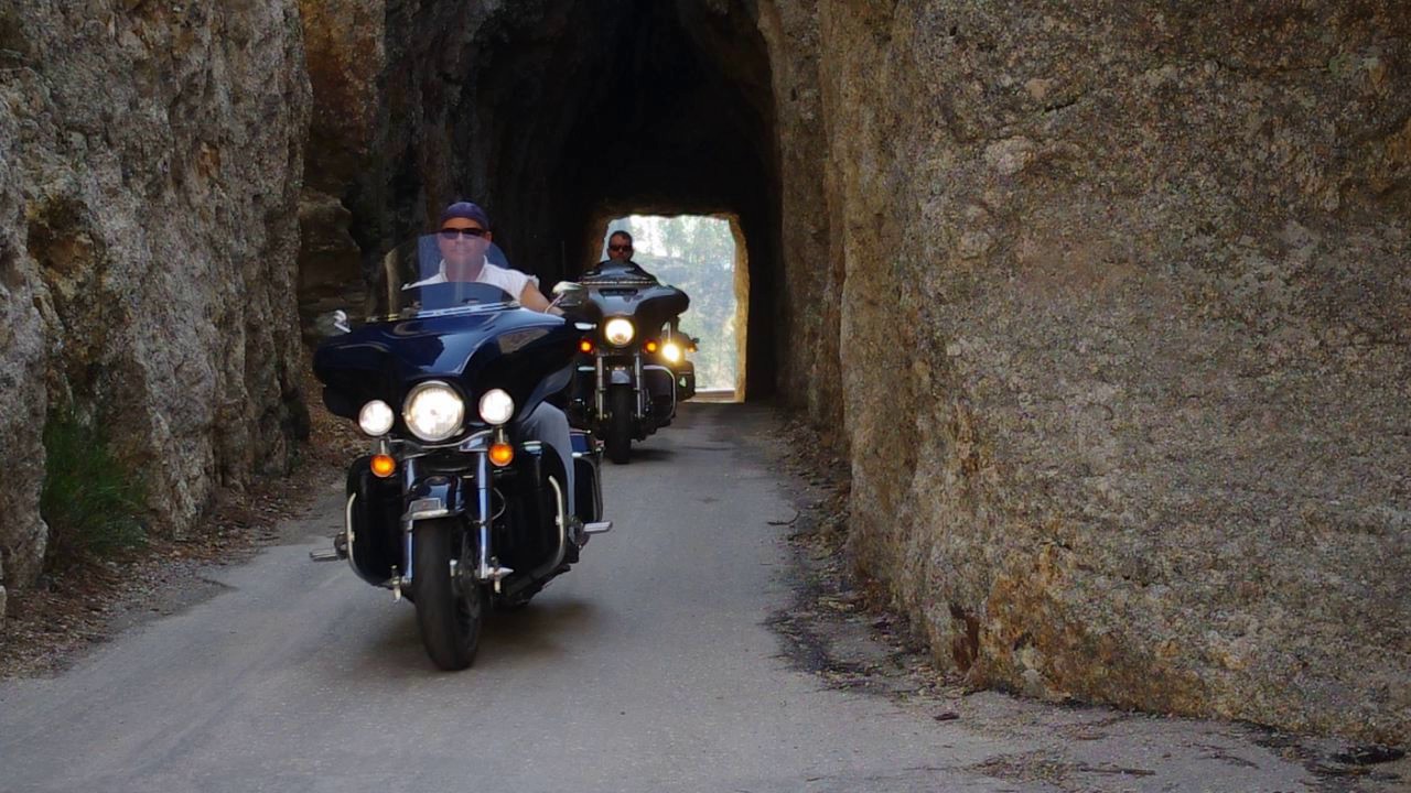 Tunnel on Iron Mountain Road during Sturgis Motorcycle Rally YouTube