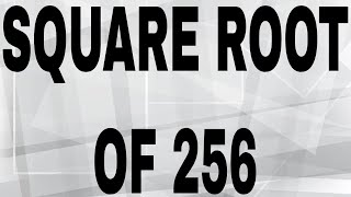 SQUARE ROOT OF 256