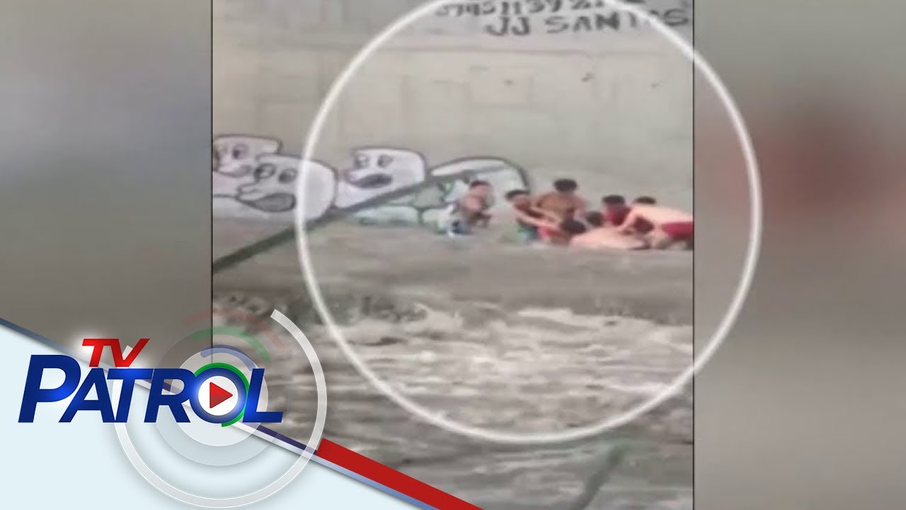 Ilang naliligo sa ilog sa Pampanga na-trap dahil sa rumagasang tubig | TV Patrol