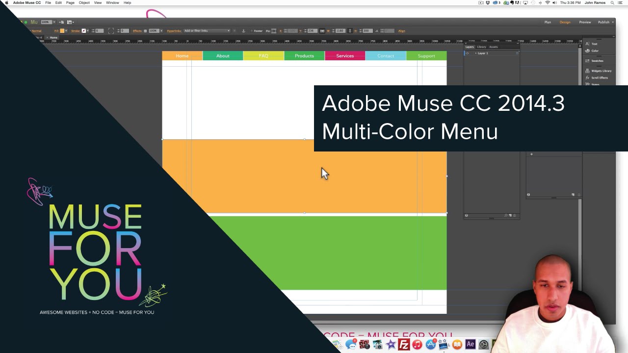 Adobe Muse Cc Multi Color Menu Muse For You Youtube