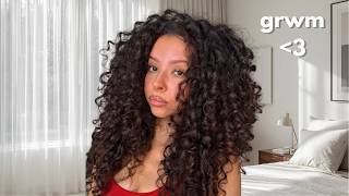 GRWM | Influencer Event + Curly Routine (mini vlog)