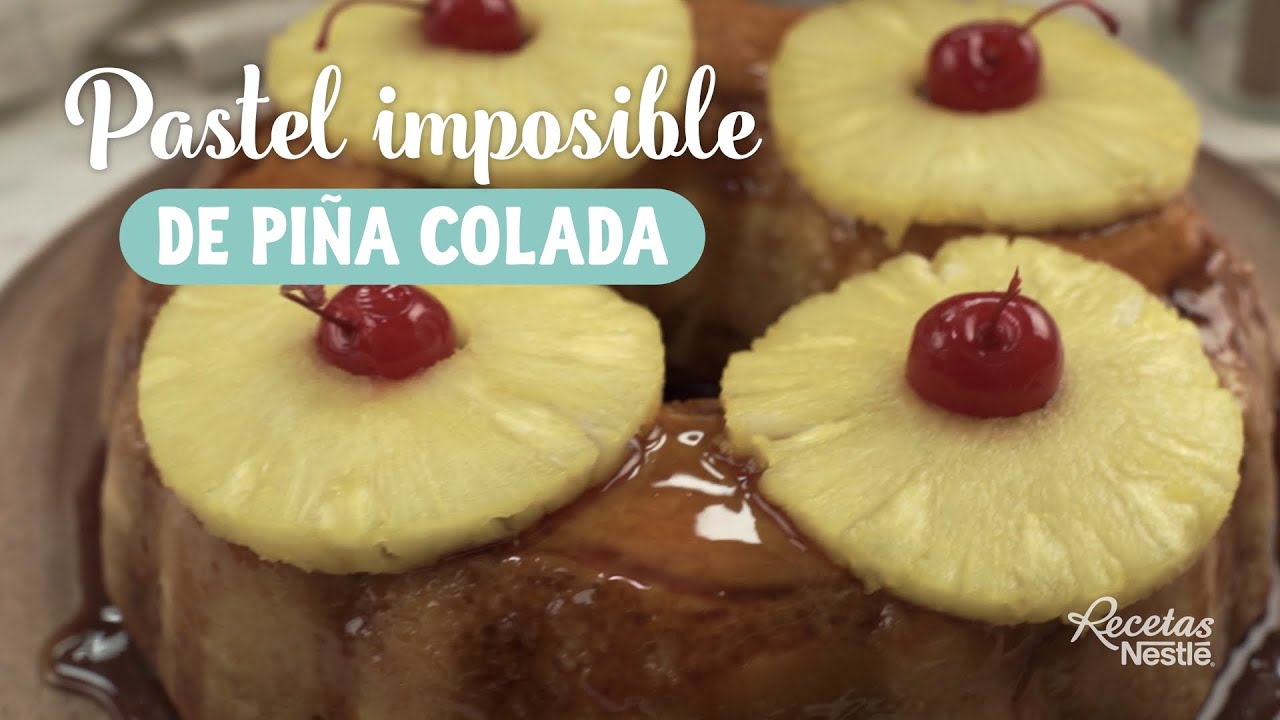 Pastel imposible de piña colada - YouTube