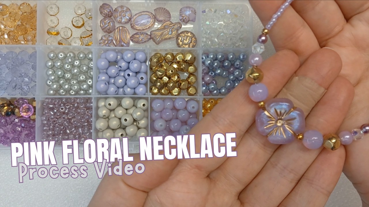 Making a Purple & Gold Floral Seed Bead Necklace
