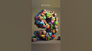 9 to 0 Colourful #minecraft Numbers #countdown #timer #shorts