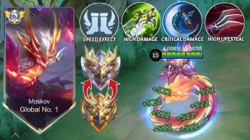 GLOBAL MOSKOV BEST GUIDE TO RANK UP FASTER IN 2025! (recommended build and emblem) ~ MLBB!!! 