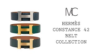 Hermes Constance Belt 42mm Gris Elephant Matte Porosus Crocodile / Gol –  Mightychic