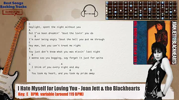 🎸 I Hate Myself for Loving You - Joan Jett & the Blackhearts MAIN Guitar Backing Track with chords