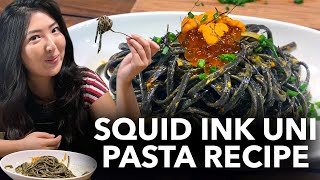 Squid Ink Black Pasta with Uni Sea Urchin Recipe