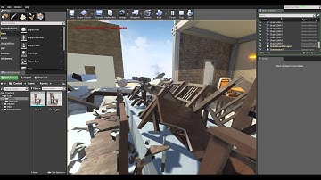 UE4 - mesh destruction and physics test