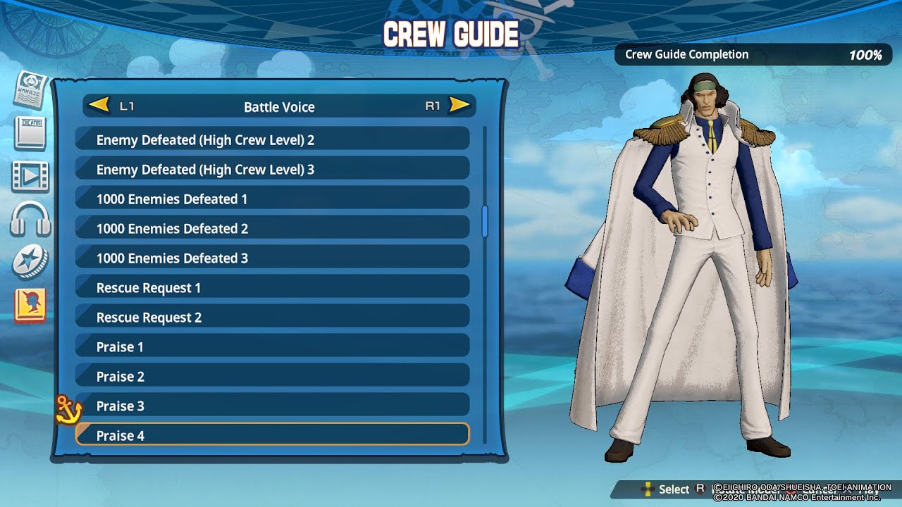 ONE PIECE PIRATE WARRIORS 4 Aokiji Voice クザン 아오키지 YouTube