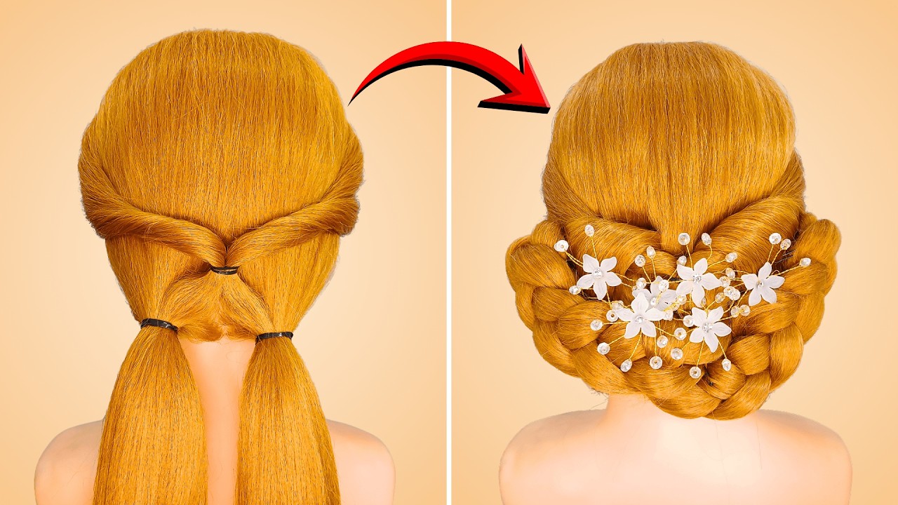 Easy Bridal Bun Hairstyle Transformation | Step By Step Wedding Updo Tutorial