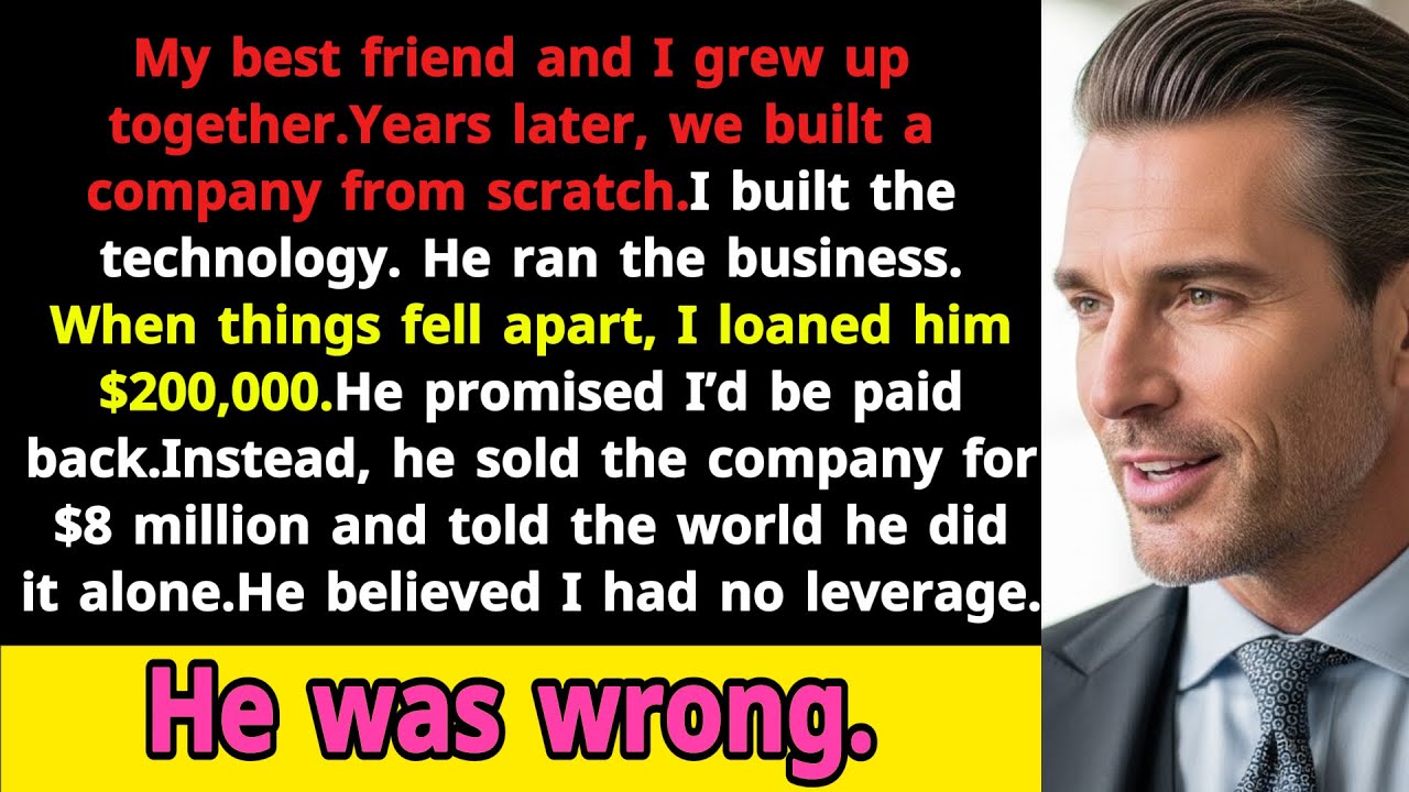Я помог своему лучшему другу построить компанию. Он продал её за 8 миллионов долларов и стёр меня...