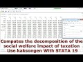 Computes the decomposition of the social welfare impact of taxation Use kaksongen With STATA 19