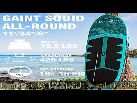 Skatinger 11'x34'' Extra Wide Inflatable Paddle Board, Up to 420lbsPaddle Boards for Adults, Stable