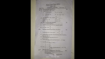 First Unit Test-2024 Question pepar class:12th Subject:Maths