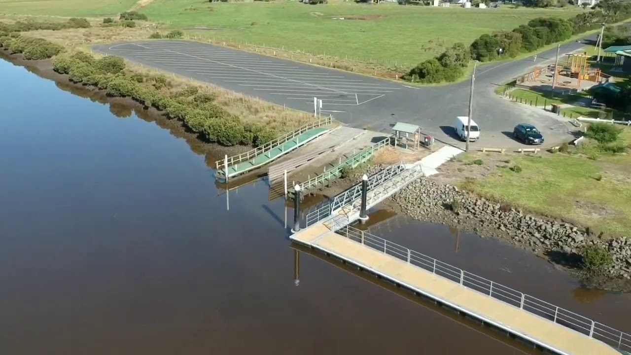 Tarwin Lower River jetty drone view