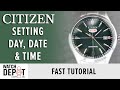 How To Set The Day Date Time On A Citizen Watch