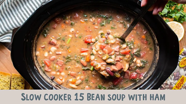 🍲 Slow Cooker 15 Bean Soup with Ham – Hearty & Delicious 🍖