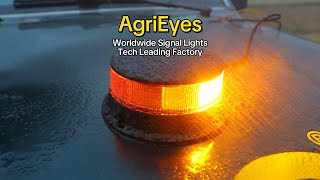 AgriEyes W16S 4.2 inch Amber Beacon Light, rotating warning lights for emergency vehicles, trucks.