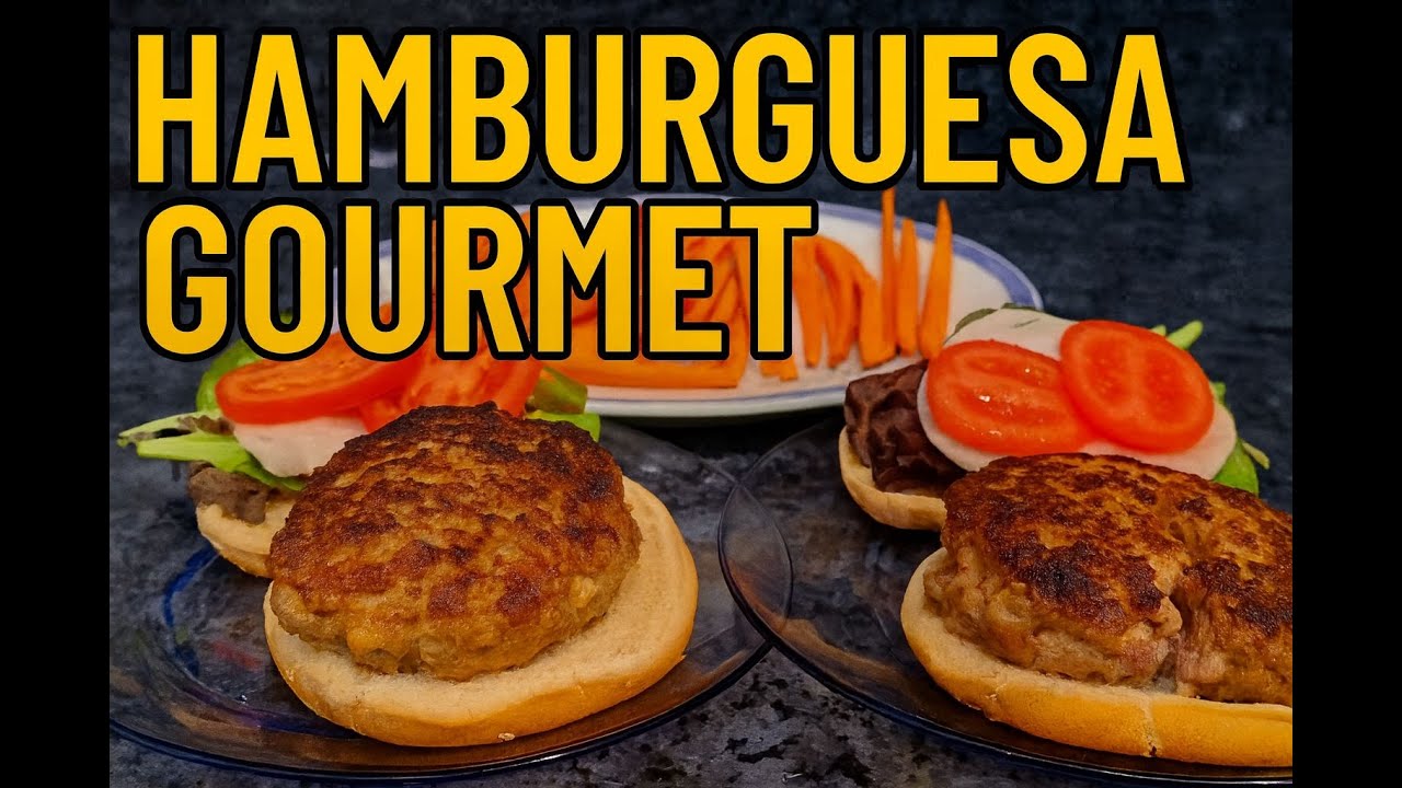 Hamburguesas caseras con chips de boniato