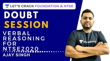 Doubt Session | Verbal Reasoning for NTSE 2020 | Mathematics | NTSE Stage 1 & Stage 2