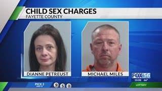 2 individuals facing child sex charges appear in Fayette County court.