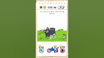 Brain test level 198 Our dog is so dirty. clean him up please. solved #braintest #shorts