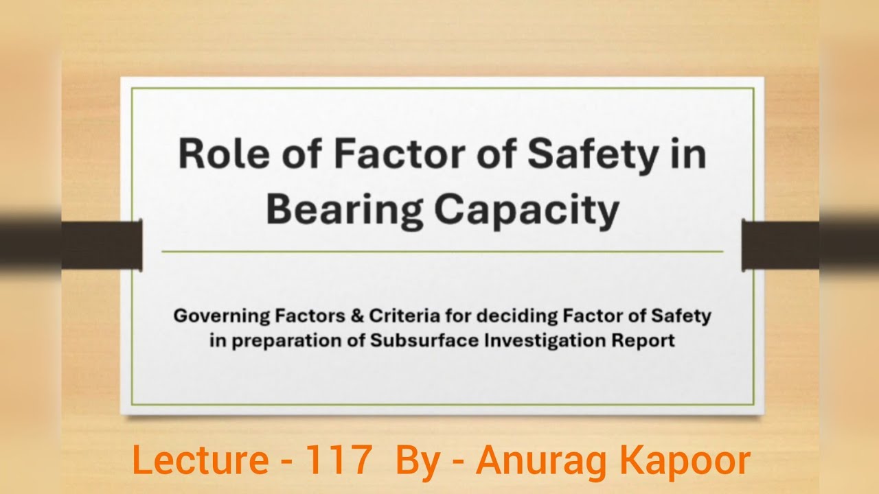 Factor of Safety for Soil Bearing Capacity: Complexity of Parameters and deciding Criteria